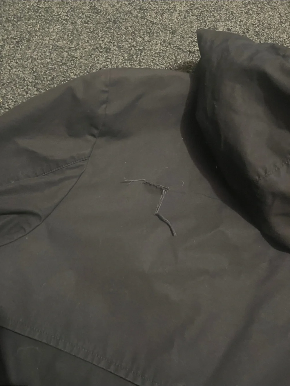 Levi's Black Hooded Windbreaker Jacket with White Zip Accents